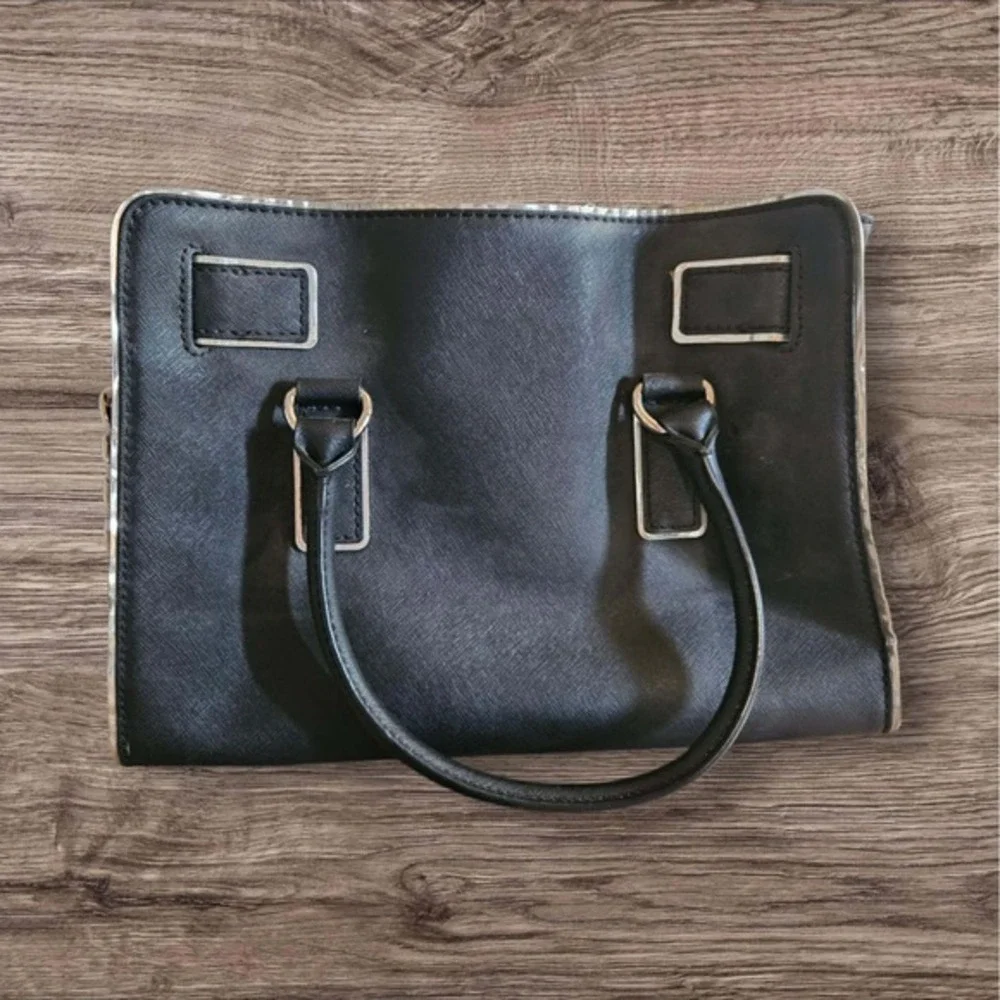 Michael Kors‎ Hamilton Medium Specchio Black Leather Tote (5604)